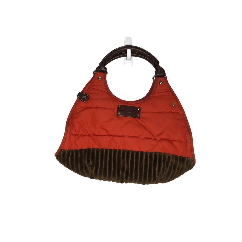 Kate Spade Womens Stevie Nylon Corduroy Purse Orange Brown Bag